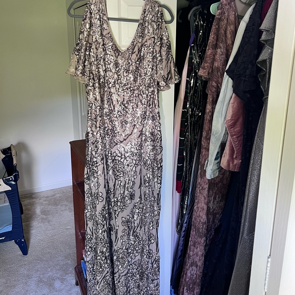 Alex Evenings Champagne Mother of the Bride Dress Plus Size